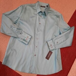 New AXIST dress shirt XXL Nile Blue aqua comfy